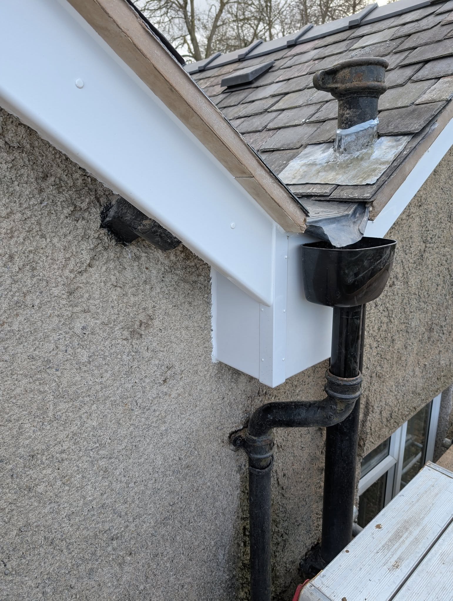 New fascia and soffit, slated roof, Ruthin