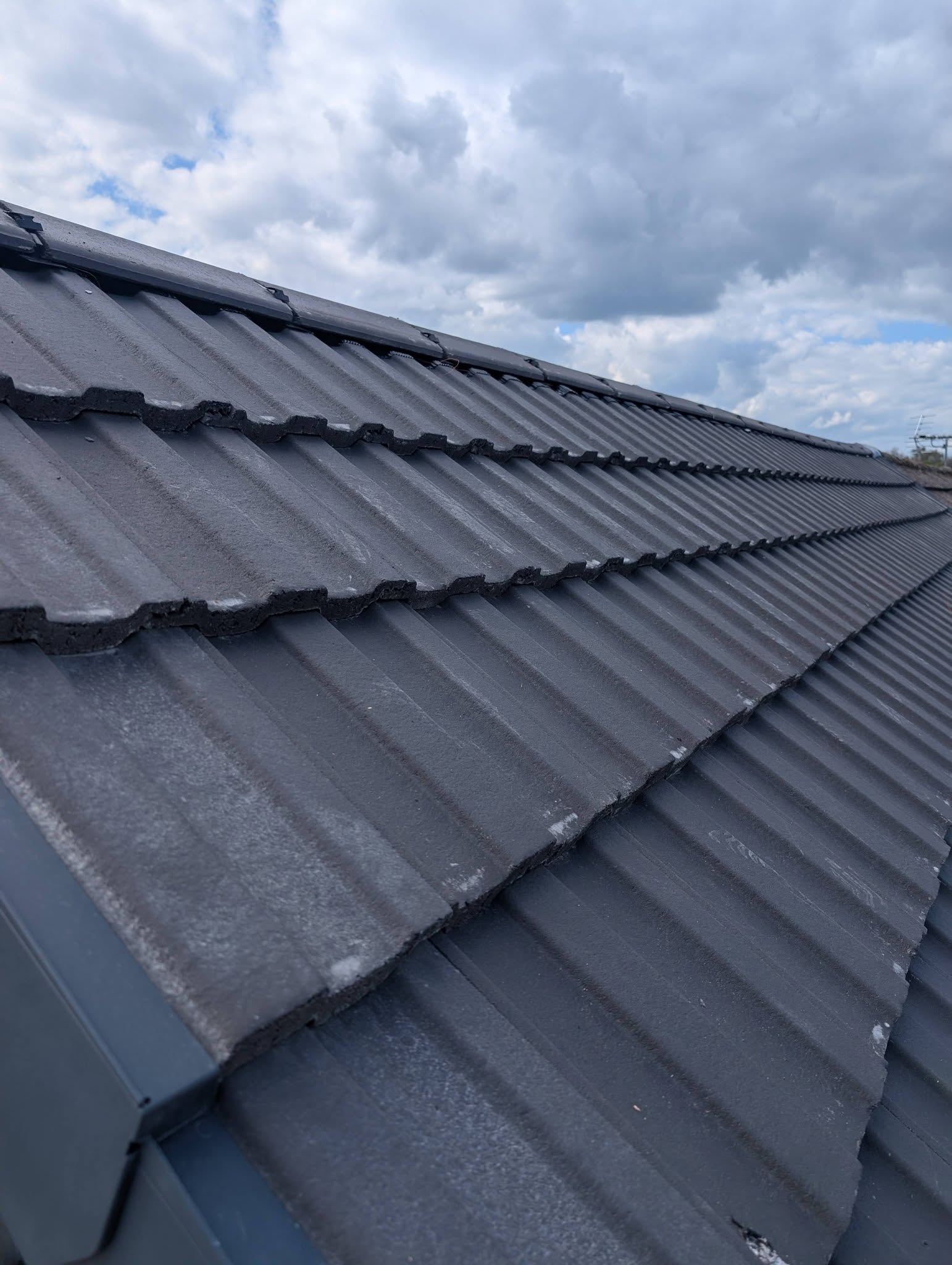 Completed tiled roof, Borras, Wrexham