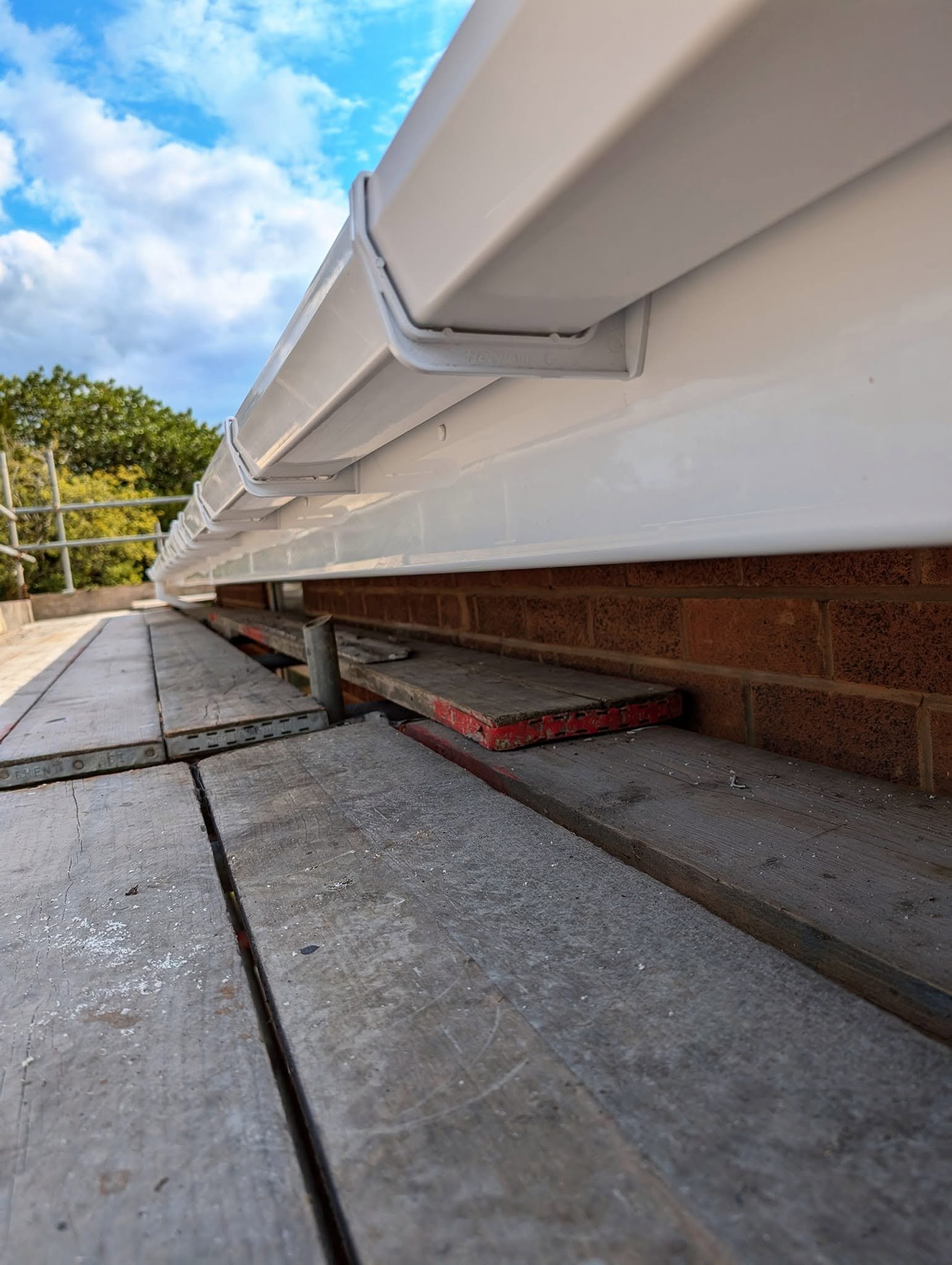 New white fascia and guttering, Gresford